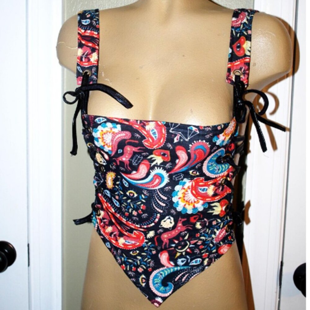 Pirate costume corset, size XS -S, Bustier renaissance faire
